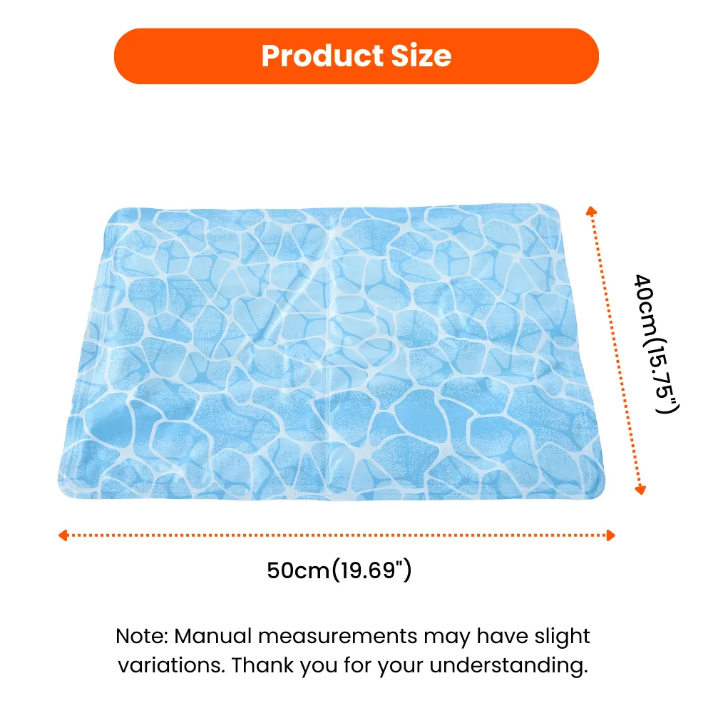 petbw.com Water Wave Cooling Mat M size dimensions chart for pet retailers
