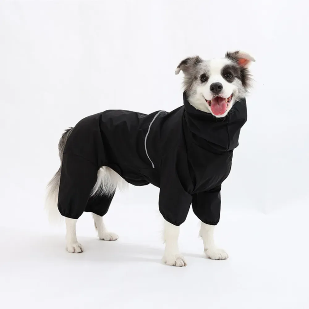 Reinforced stitching detail on outdoor dog jacket